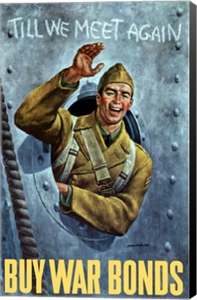 Framed American Soldier Waving Print