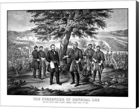 Framed Surrender of General Robert E Lee to General Ulysses S Grant Print