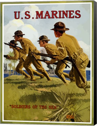 Framed U.S. Marines - Soldiers of the Sea Print