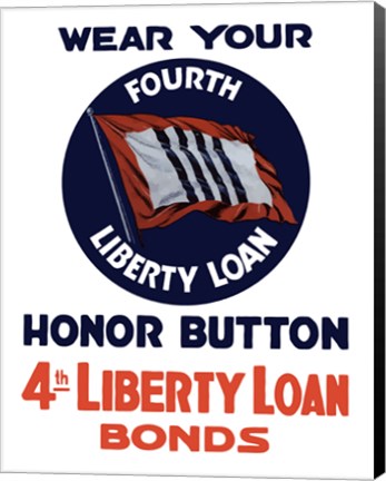 Framed 4th Liberty Loan Honor Button Print