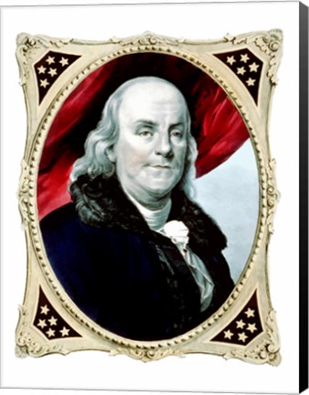 Framed Benjamin Franklin (color) Print