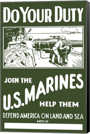 Framed U.S. Marines - Do Your Duty! Print