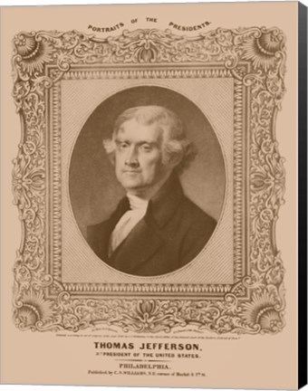 Framed Thomas Jefferson (decorative print) Print