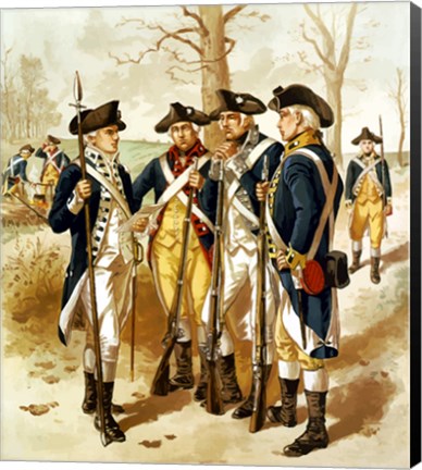 Framed Continental Army During the Revolutionary War Print