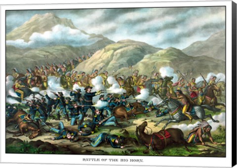 Framed Battle of Little Bighorn Print