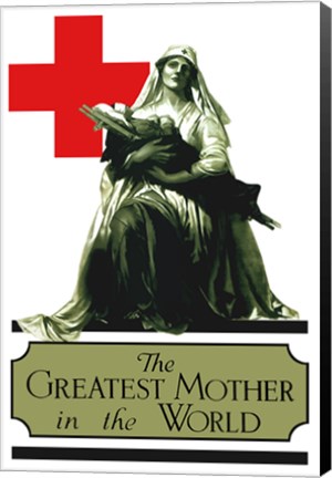 Framed Red Cross - Greatest Mother in the World Print