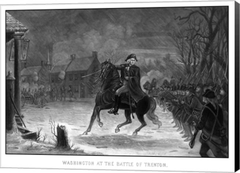 Framed George Washington at The Battle of Trenton Print