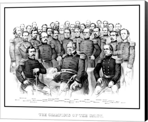 Framed Group Portrait of Early War Union Generals Print