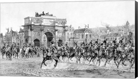 Framed Napoleon I Reviewing His Troops, Paris, France Print