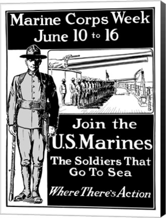 Framed Join the U.S. Marines Print