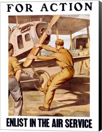 Framed For Action - Enlist in the Air Service Print