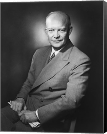 Framed Presidential Portrait of Dwight D Eisenhower Print