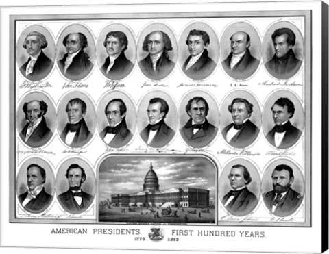 Framed American Presidents, First Hundred Years Print