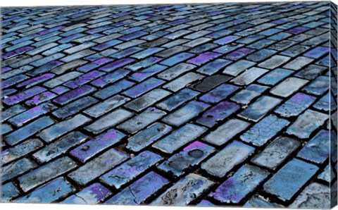 Framed Blue Streets of Old San Juan, San Juan, Puerto Rico, Print