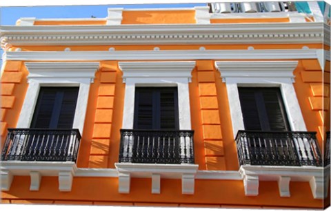 Framed Puerto Rico, Old San Juan, Colonial architecture Print
