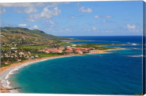 Framed Half Moon Bay, Marriott Resort, St Kitts, Caribbean Print