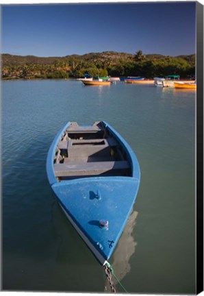 Framed Puerto Rico, Guanica, Bahia de la Ballena bay, boats Print