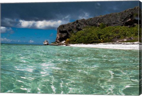 Framed Pajaros beach in Mona Island, Puerto Rico, Caribbean Print