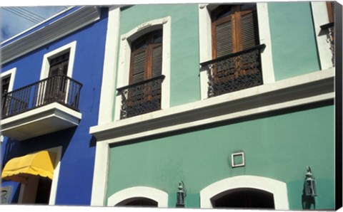 Framed Street Scene, Old San Juan, Puerto Rico Print