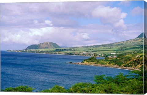 Framed Coastal, Roseau, St Kitts, Caribbean Print