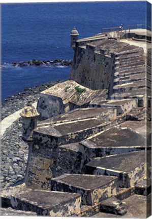 Framed Aerial view of El Morro Fort, Old San Juan, Puerto Rico Print