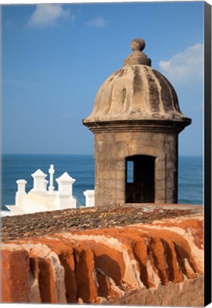 Framed Lookout tower at Fort San Cristobal, Old San Juan, Puerto Rico, Caribbean Print