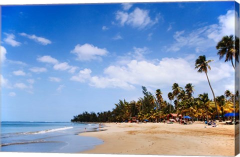 Framed View of Luquillo Beach, Puerto Rico, Caribbean Print