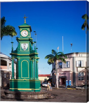 Framed Circus and Berkeley Monument, Basseterre, St Kitts, Caribbean Print