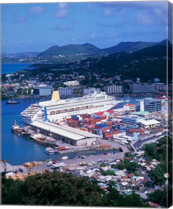 Framed Castries, St Lucia, Caribbean Print