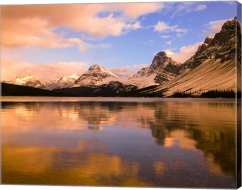 Framed Bow Lake, Banff NP, Alberta, Canada Print