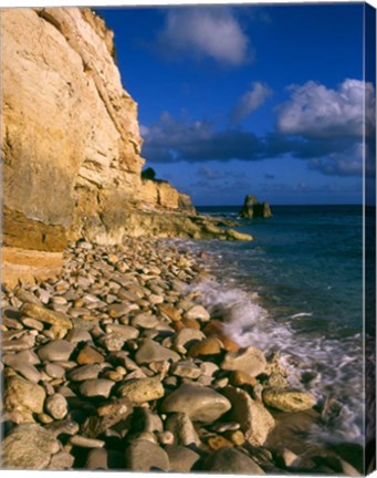 Framed Cliffs at Cupecoy Beach, St Martin, Caribbean Print