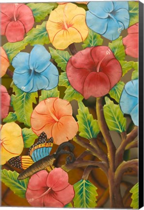 Framed Floral Souvenirs at Al Vern&#39;s Craft Market, Turks and Caicos, Caribbean Print