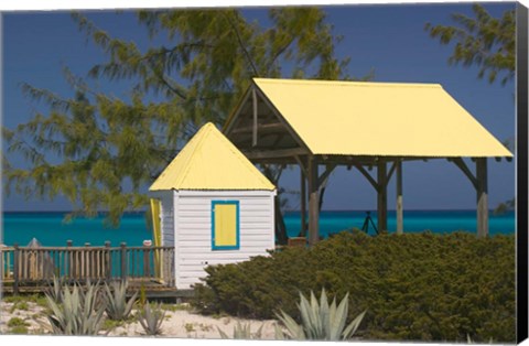 Framed Windmills Plantation Beach House, Salt Cay Island, Turks and Caicos, Caribbean Print