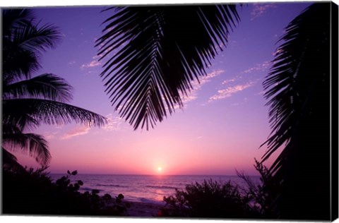 Framed Sunset, Cayman Brac, Cayman Islands, Caribbean Print