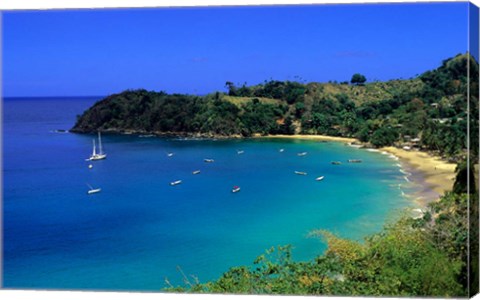 Framed Quiet Cove, Tobago, Caribbean Print