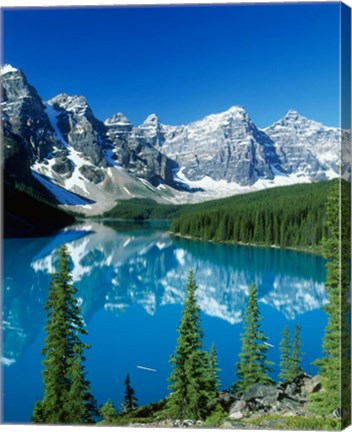 Framed Wenkchemna Peaks and Moraine Lake, Banff NP, Alberta, Canada Print