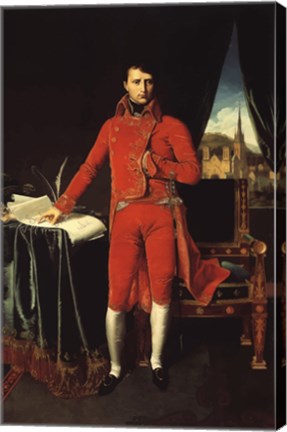 Framed Napoleon Bonaparte in Red Print