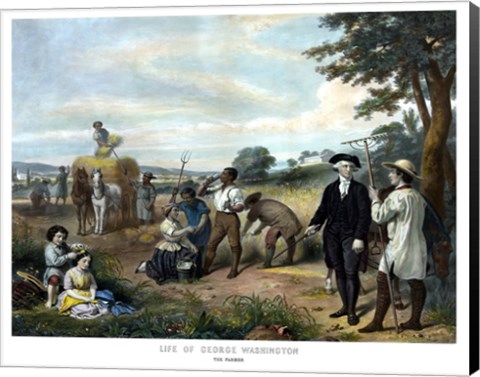 Framed George Washington On His Farm Print