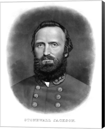 Framed Thomas Stonewall Jackson (digitally restored) Print