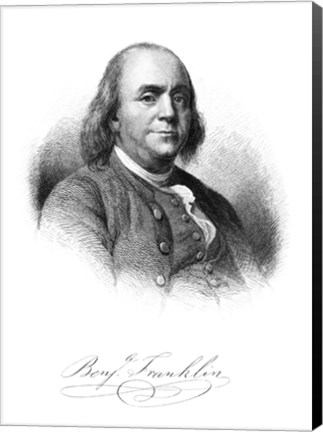 Framed Benjamin Franklin (vintage portrait) Print