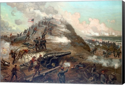 Framed Union Army&#39;s capture of Fort Fisher Print