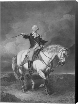 Framed General George Washington on Horseback Print