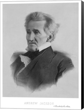 Framed President Andrew Jackson (black &amp; white portrait) Print