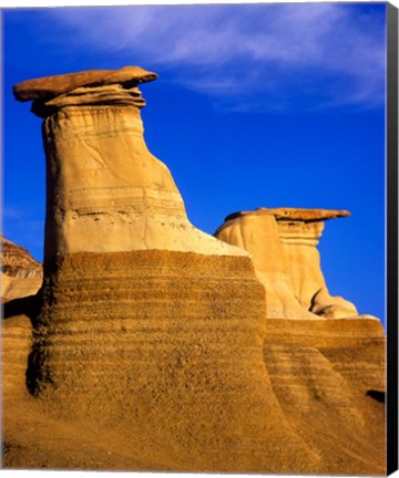 Framed Hoodoos near Drumheller, Alberta, Canada Print