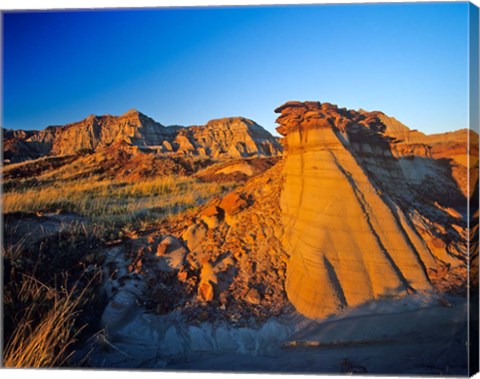 Framed Badlands, Rocks, Dinosaur Provincial Park, Alberta Print