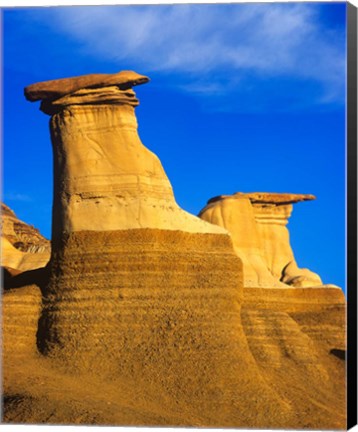 Framed Hoodoos at Drumheller Alberta, Canada Print