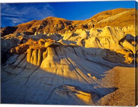 Framed Hoodoo rock formations, Drumheller Alberta, Canada Print