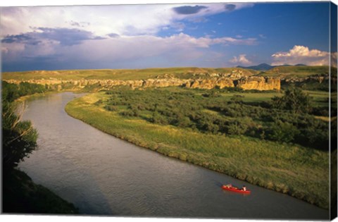 Framed Milk River at Writing On Stone Provincial Park, Alberta Print