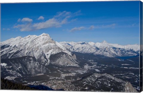 Framed Alberta, Banff, River Valley, Sulphur Mountain Print