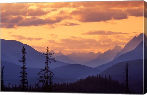 Framed Sunset in Banff National Park, Alberta, Canada Print